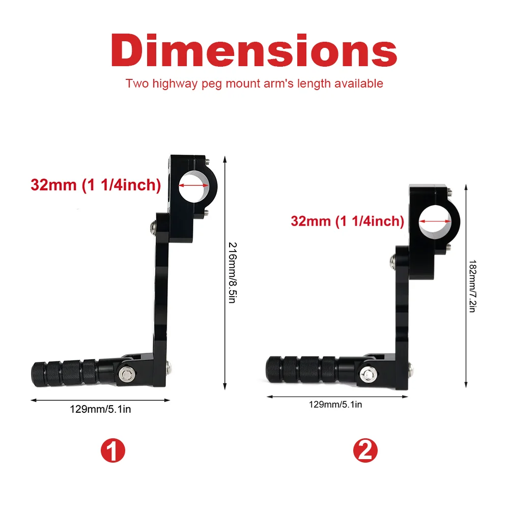 For Harley Davidson Low Glide FXRS Low Rider Night Trai Springer Motorbike 32mm Adjustable Highway Foot Pegs Footrest Mount Kits