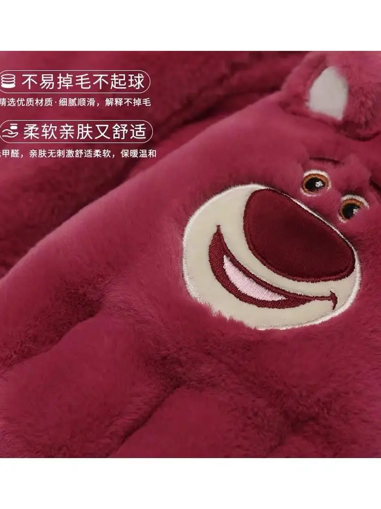 Disney Lotso Animation Cartoon Cute Plush Gloves Creative Kawaii Girl Heart Warm Plus Velvet Cycling Windproof Finger Cots Gift