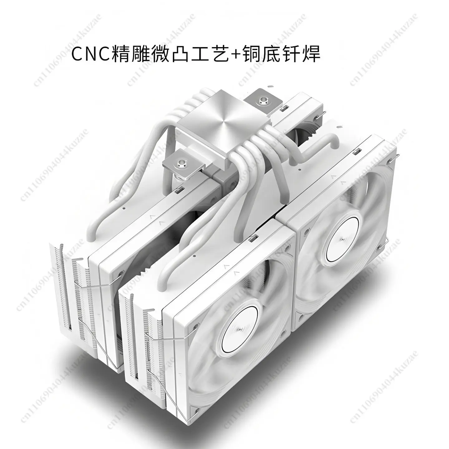 For JF15K CPU Air Cooler, 6 Heat Pipe Dual Tower with 10CM 4 PWM Fans Memory Compatible Cooling Heatsink