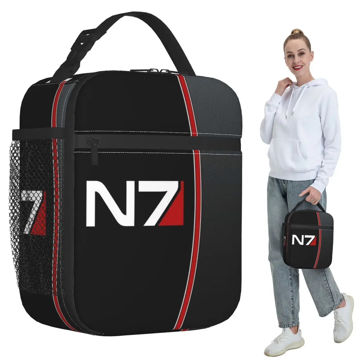 N7 Mass Effect Emblem! Insulated Lunch Bag for Women Office Cooler Thermal Food Box Tote Portable Lunch Boxes Container