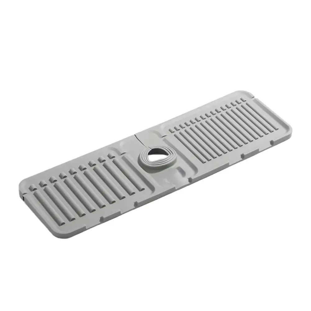 Kitchen Silicone Faucet Mat Water Ripples Faucet Water Pad Splash Sink Large Protector Bathroom Mat Catcher Countertop H3s4