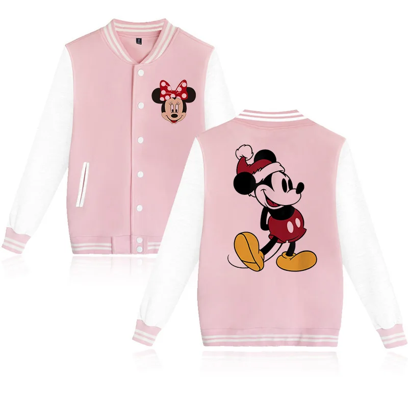 Y2k Hoody Children Baseball Jacket Cartoon  Disney Mickey Minnie Mouse Hoodie Clothes Kid Girl Boy Jackets Sweatshirt Baby Top