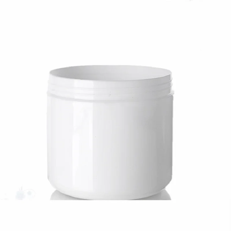 10pcs Cosmetic Container 200ml 250ml 500ml Empty White PP Plastic Paste Cream Jars Silver Ring Refillable Bottle Hair Mask Pot