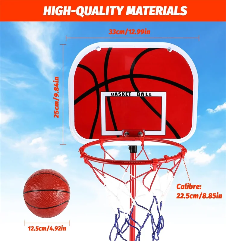 Outdoor Christmas Birthday Gifts Goal  Portable Basketball Stand Adjustable Height Kids Basketball Hoop