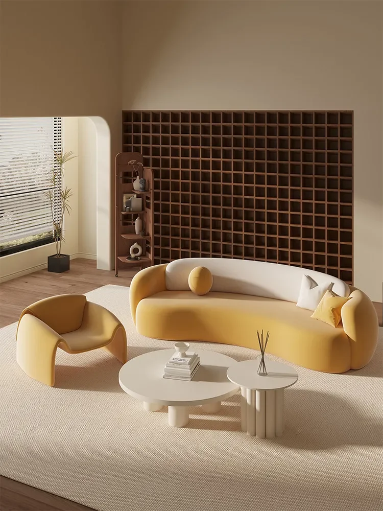 Curved sofa simple modern special-shaped creative clothing store beauty salon rest area reception office leisure negotiation