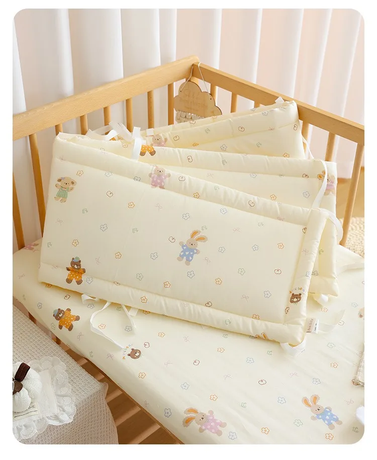 Krippe Bumpe Weiche Reine Baby Bettgitter Wrap Anti-Kollisionsstreifen für Baby Bettgitter Spleißen Bett Schutz Abdeckung Baby Bett Stoßstange – Detail 19