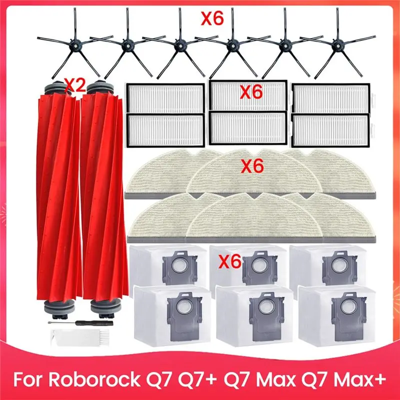 AB33-Replacement Parts For Roborock Q7 Q7+ Q7 Max Q7 Max+ Robot Vacuum Cleaner Main Side Brush Hepa Filter Dust Bags