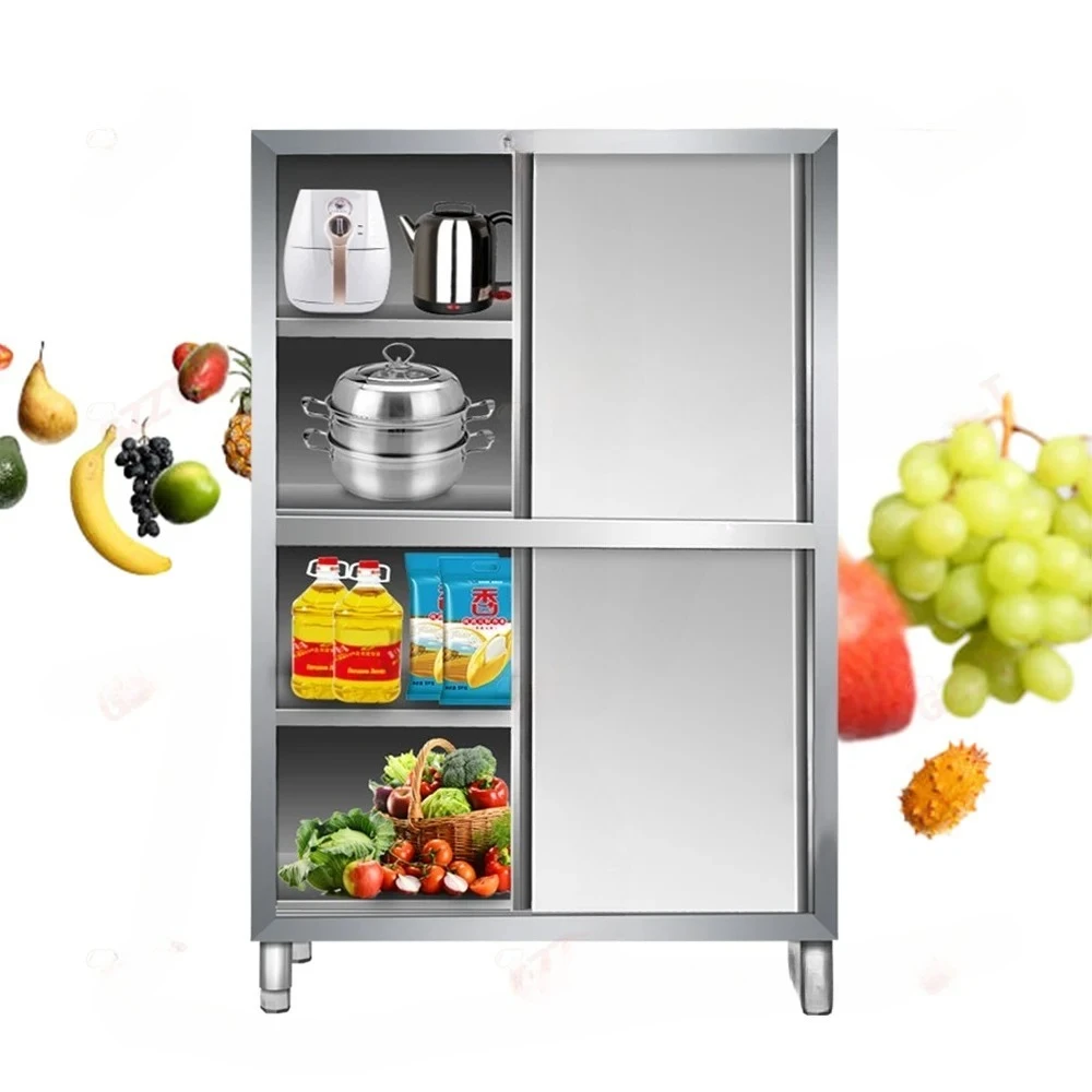 New Commercial Canteen Kitchen Cabinet Stainless Steel Two Four Doors Storage Locker With Adjus Feet Push and Pull Design