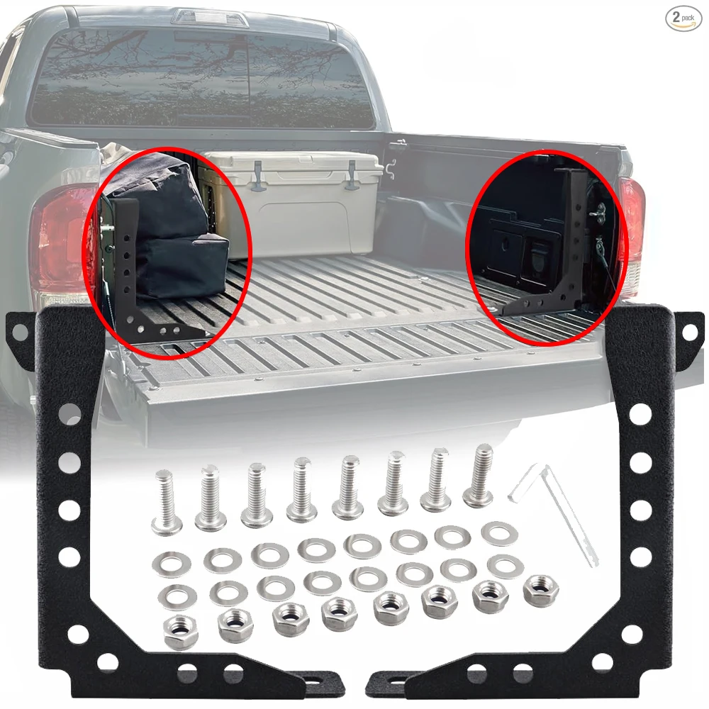 Truck Bed Channel Stiffener for Tacoma Solid Steel Rear Bed Channel Support Brackets For Toyota Tacoma 2005-2023 2nd & 3rd Gen