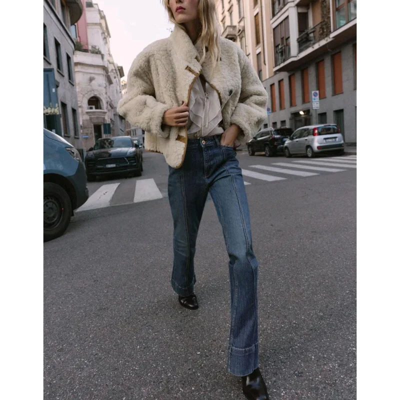 Nouveau automne décontracté femmes Double face porter Long Sve col montant Jaet manteau Sli polyvalent Fem Polyester cuir