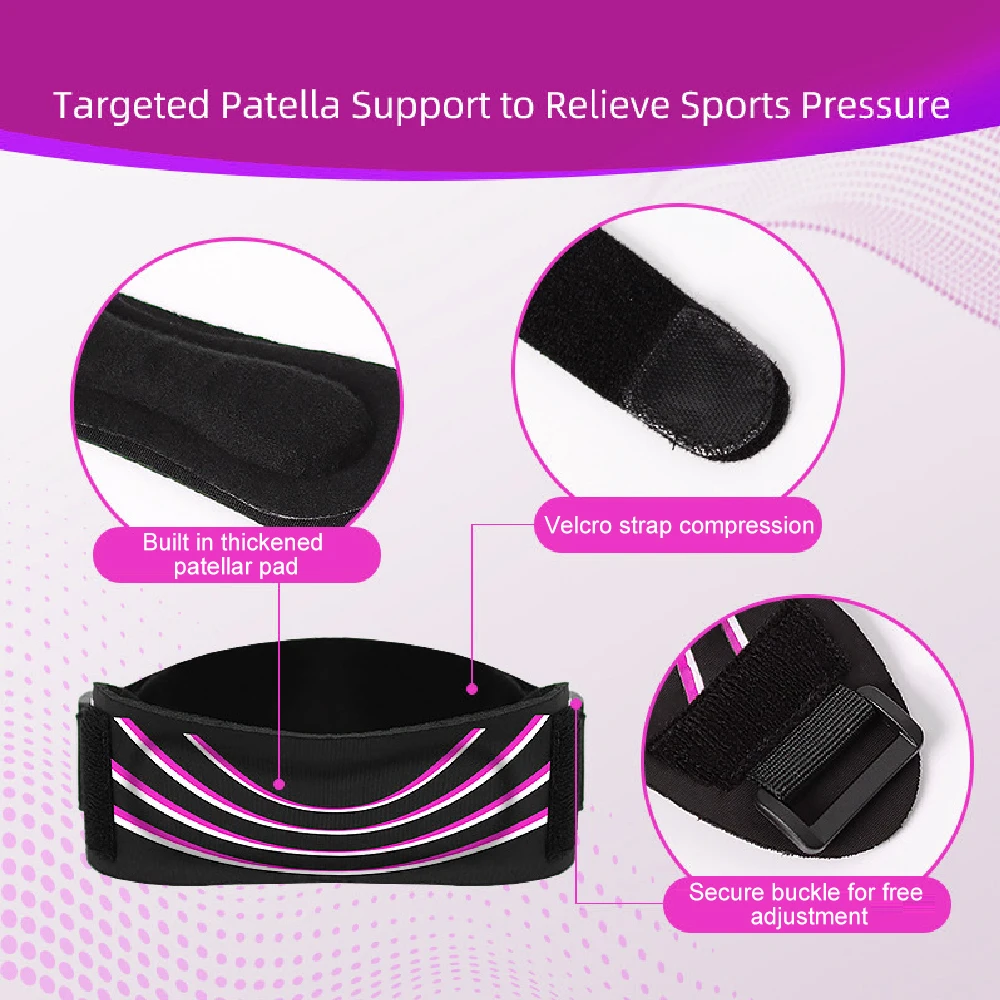 1PCS Knee Braces for Women and Men, Patella Knee Support Strap, for Tendonitis, Basketball, Running, Hiking, Volleyball, Tennis,