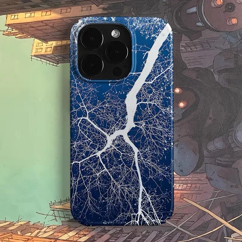 

Ins Blue Hundred Flowers Tree Case for IPHONE 17 16 ProMax 15 14 Plus 13 12 MINI 11 PRO 16Plus XR XS MAX Acrylic Phone Cover