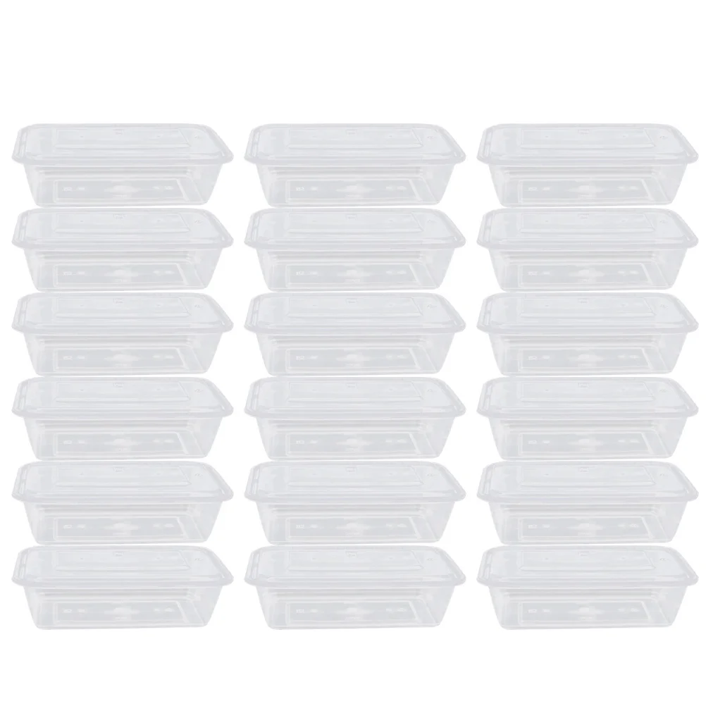

50pcs Transparent Food Containers 750Ml Disposable Take Out Boxes For Fruit Salad Meal Storage Heat Resistant Carry Out