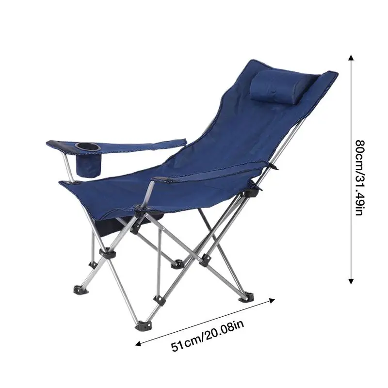 Outdoor Folding Lounge Chair Portable Camping Loungers Chair Ergonomic Outdoor Recliners Patio Pool Deck Leisure Chair With