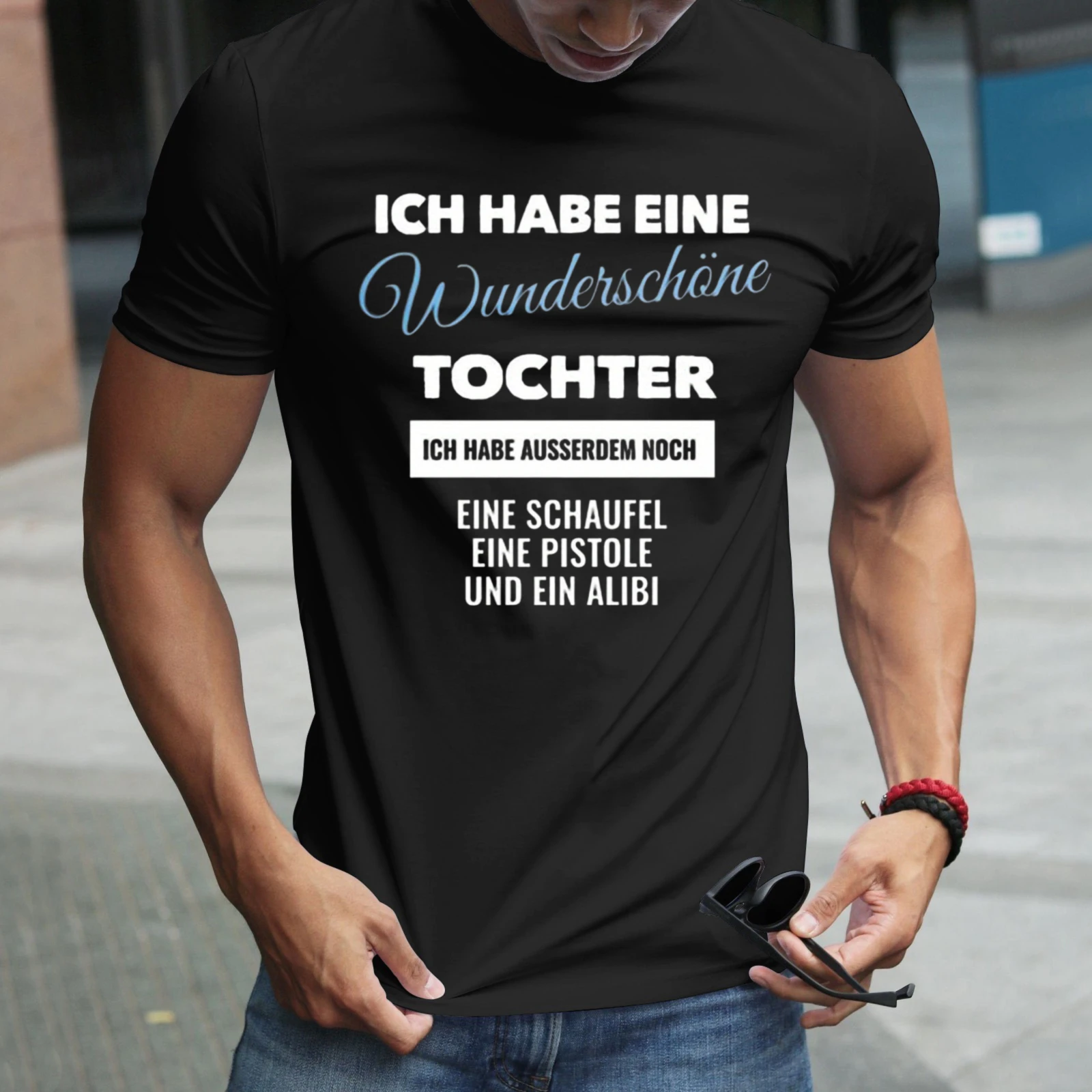 Herren-T-Shirt „Ich habe eine wunderschöne Tochter“, perfekt für Freizeitkleidung, Partys und Karnevalsoutfits