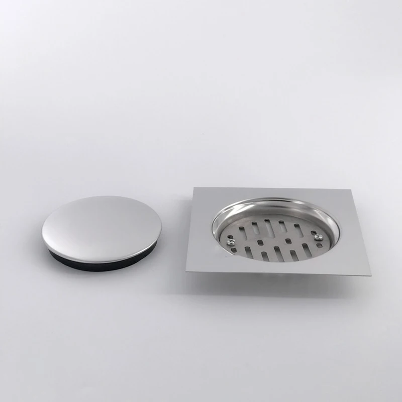 15x15CM Silver Shower Stainless Steel Hotel Easy Clean Bathroom Waste Cover Floor Drain Deodorant Square Floor Drain