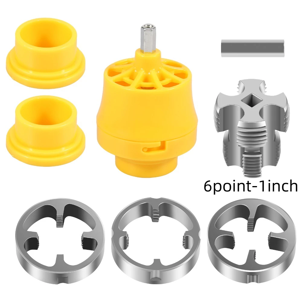 

Efficient Plastic PVC Pipe Threader Kit Punching Durable Internal Thread Opener Plumbing Versatile Drill Bit Die Kit Hand Tool
