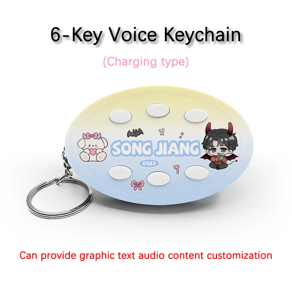 

Creative Voice Keyring Korea Actor Idol Song Kang 송강 6-Key Audio / Picture Customization Rechargeable Type Keychain Pendant Gift