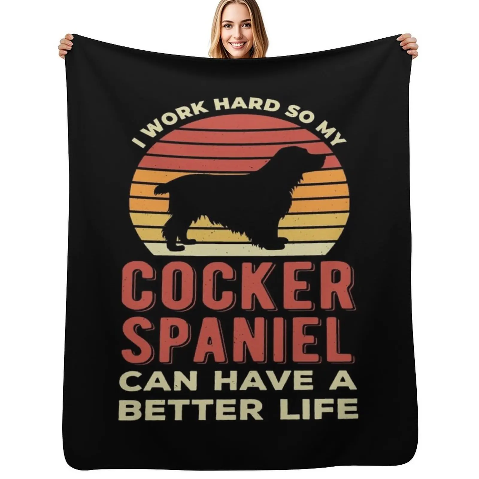 Cocker Spaniel Funny Throw Blanket Blankets For Sofas Luxury Designer bed plaid Shaggy Cute Sofas Blankets