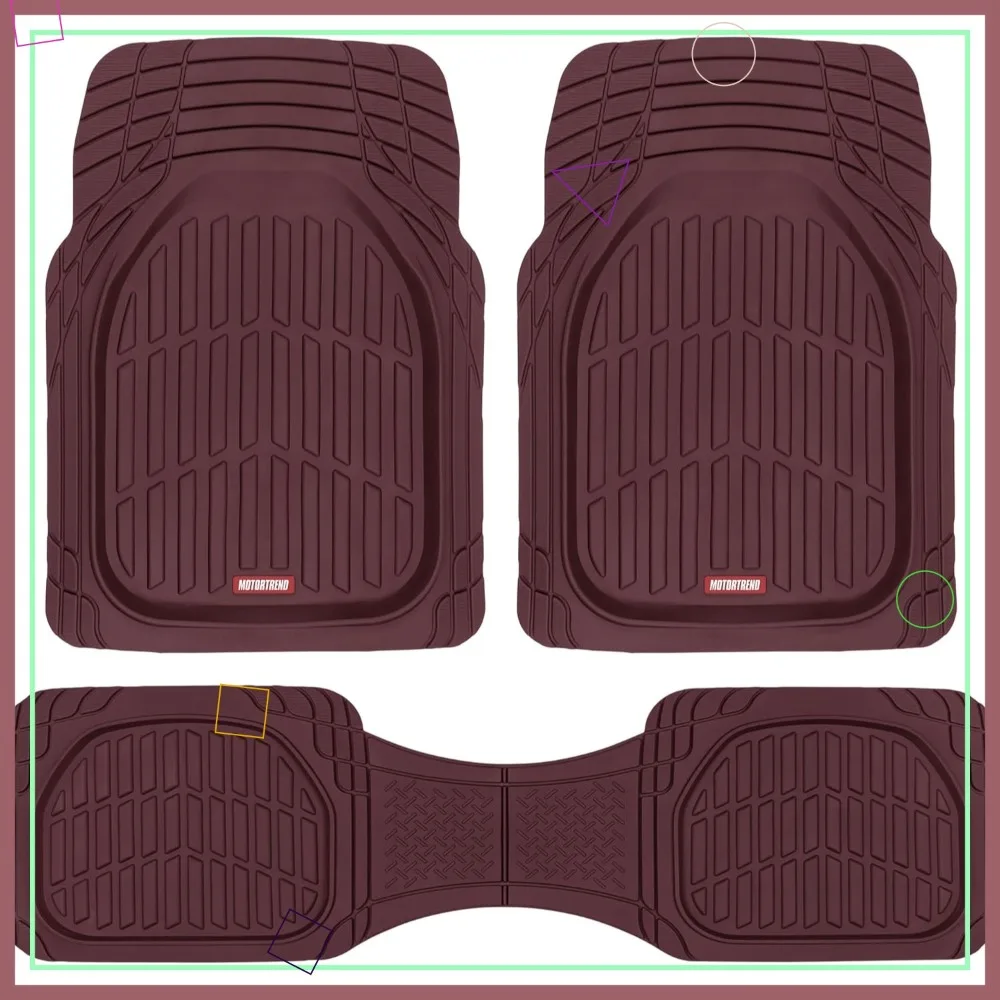 

Deep Dish All-Weather Car Mats, Waterproof Trim-To-Fit for Cars Trucks SUVs, Universal Liner Accessories