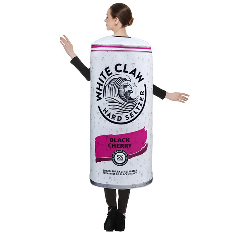 Unisex Men Pint Of Beer Costume Women White Hard Seltzer Carnival Halloween Costumes For Adult