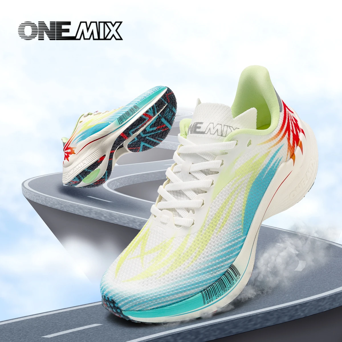 ONEMIX-Tênis de corrida antiderrapante para homens e mulheres, sapatos absorventes de choque, tênis de salto, amortecido a ar, respirável, novo, 2022