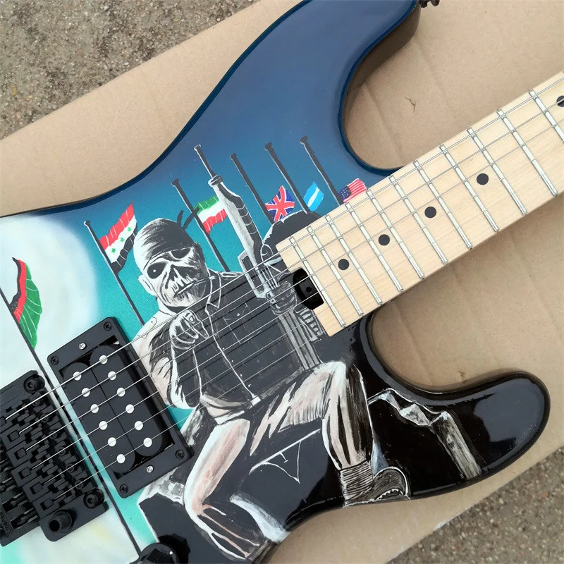 Electric Guitar Hand Drawn Professional Playing Customized  Patterns and colors