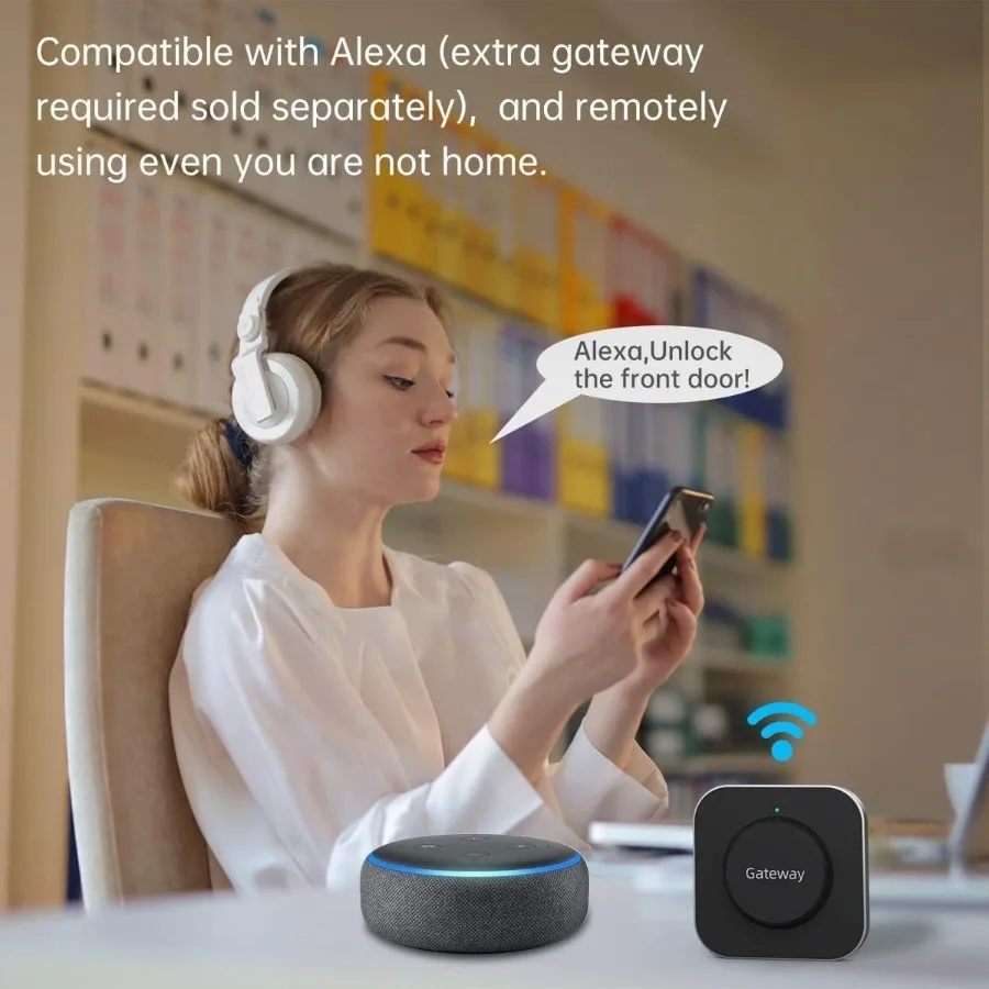 قفل الباب الأمامي للدخول بدون مفتاح مع مقبض لبصمة الإصبع لأمن المنزل الذكي ولوحة المفاتيح الرقمية التي تخصيص البلوتوث #6