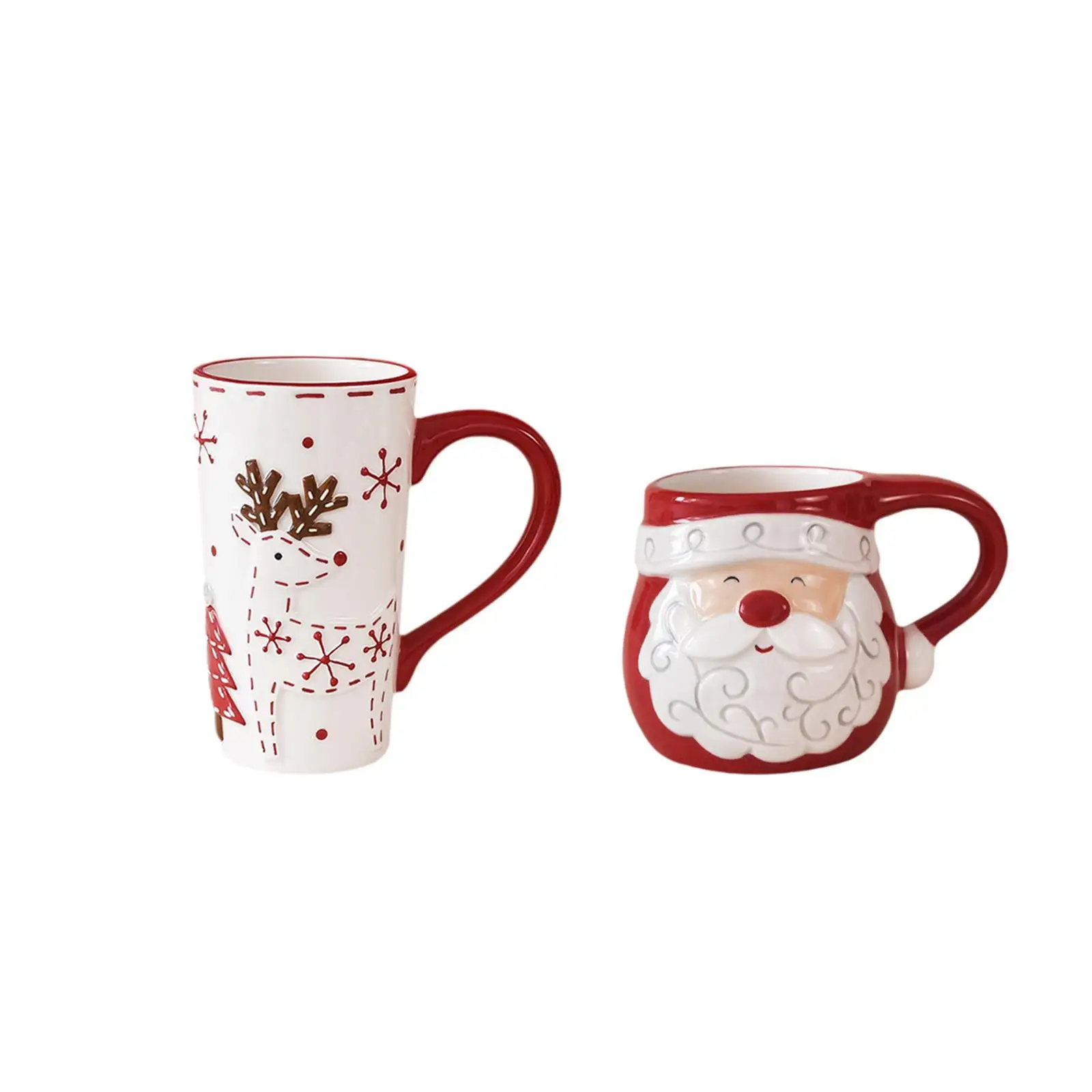

Christmas Coffee Cup Creative Embossment Christmas Themed Breakfast Mug for Household Hotel Birthday Gift Restaurant Tableware