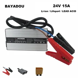 500W 24V 15A Smart Charger 29.4V 29.2V 24 Volt For Motorcycle Forklift RV LiFePO4 Lithium Lead Acid Battery Fast Charger