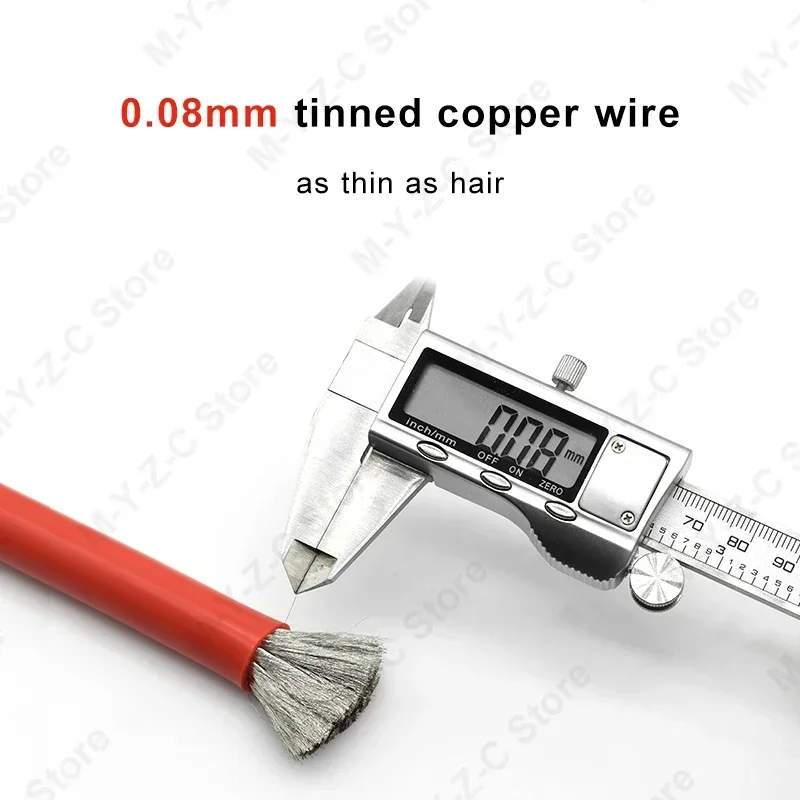 5M-100M Heat-resistant Cable Ultra Soft Silicone Wire 30 28 26 24 22 20 18 16 14 AWG High Temperature Flexible Copper Connector