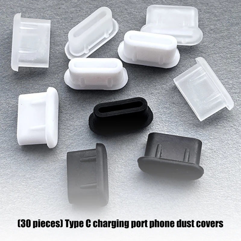 30Pcs Soft Silicone Type C Chargers Port Protector for Most USB C Devices Including Smartphones And Tablets