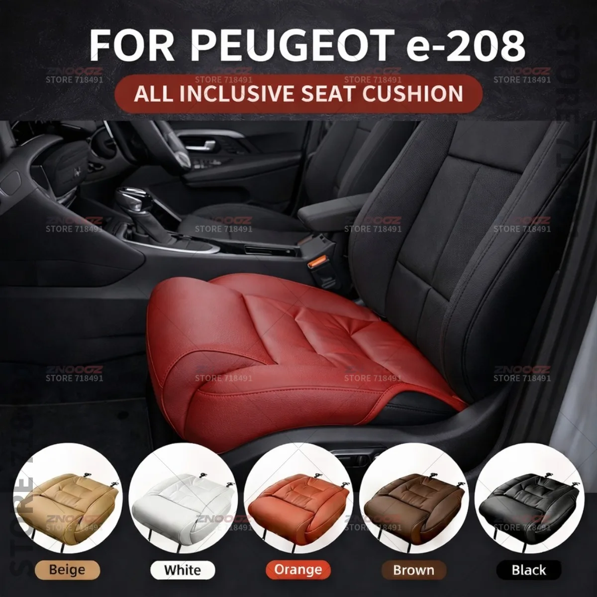 For Peugeot e-208 Life Car Seat Leg Support Extension Seat Cover Memory Foam Extender Cushion Interior Accessories