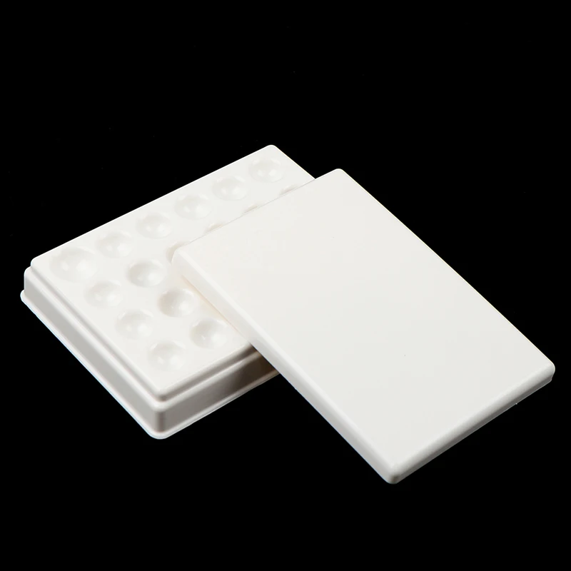 Image of 1 Stück mit Abdeckung Dental-Laborausrüstung Porzellan-Mischplatte Befeuchtungsplatte 24-Fach Keramikpalette