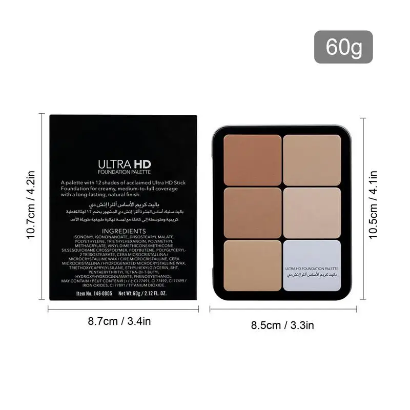 Concealer Make-Up Palet 12 Kleuren Concealer Waterdicht Lang Verblijf Professioneel Foundation Palet Lichtgewicht Vrouwen Schoonheid Tool