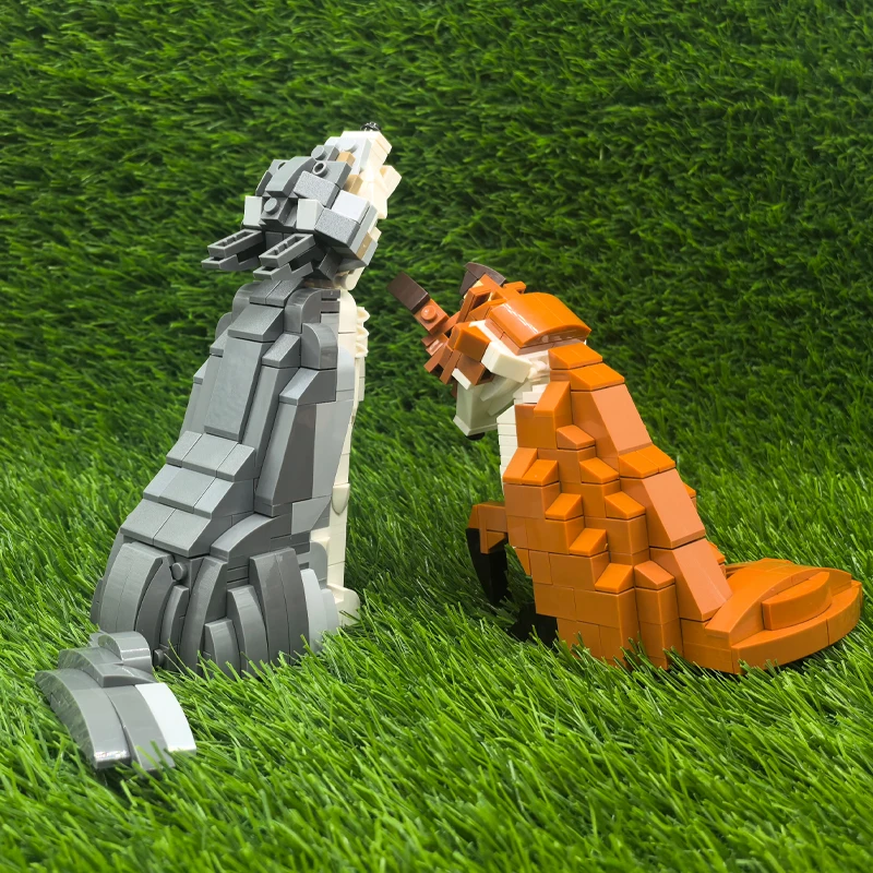 MOC Fox and Wolf Building Block  Animal Series Red Fox Big Bad Wolf Brick Forest Animal Scene Action Figure Toy Christmas Gift view 6