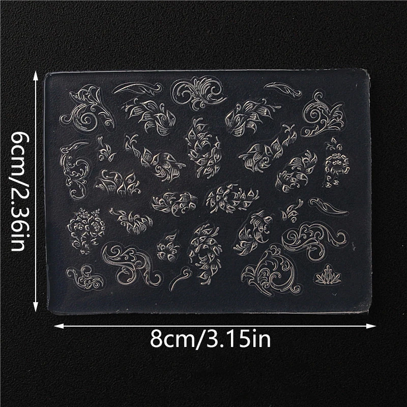 3D Butterfly Dragon Totem Butterfly Lace Mould Stamping Plate Nails Stencils DIY UV Gel Manicure Tool Silicone Nail Carving Mold