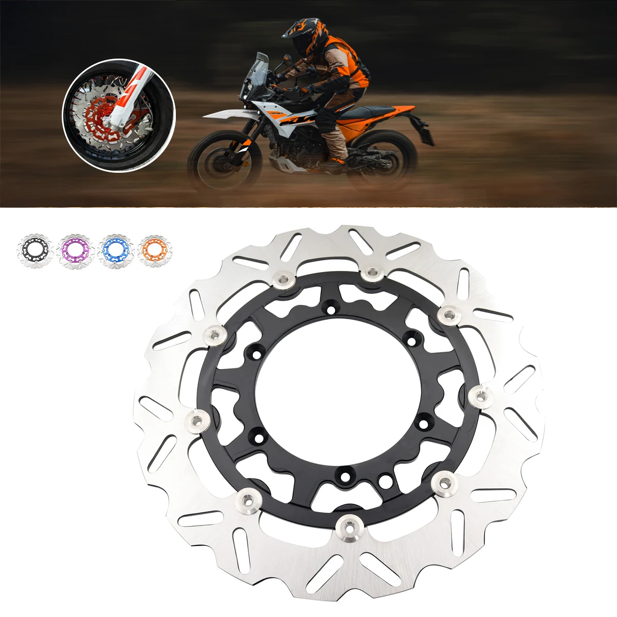 

Передний тормозной диск 320 мм для мотоциклов KTM EXC EXC, FSX, SXF, XC, XCF, XCW, TPI 125, 150, 200, 250, 300, 350, 400, 450, 500 (1994-2023, 2022, 2021)