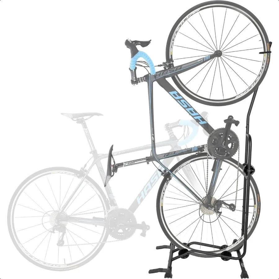 

CyclingDeal Upright Bike Stand Vertical Horizontal Bicycle Storage Rack for Classic Mountain EBikes Safe Secure Bike Storage Ra