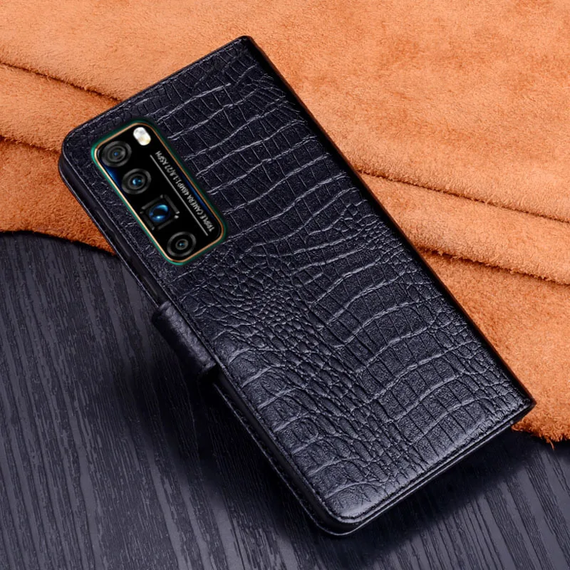 Genuine Leather Wallet Cover Business Phone Case For Huawei Nova 7 Pro/nova 7 Se/nova 7 Case Credit Card Money Slot Case Holster