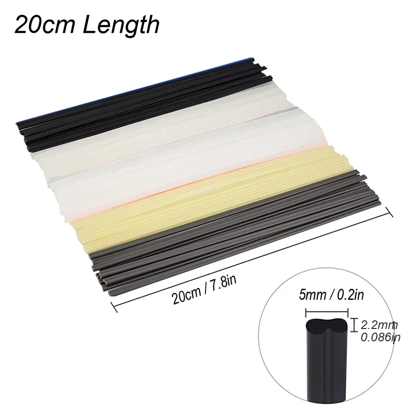 50pcs Plastic Welding Rods Bumper Repair ABS PP PVC PE Welding Electrodes Sticks Soldering Accessories Hot Air Gun Welder Kit