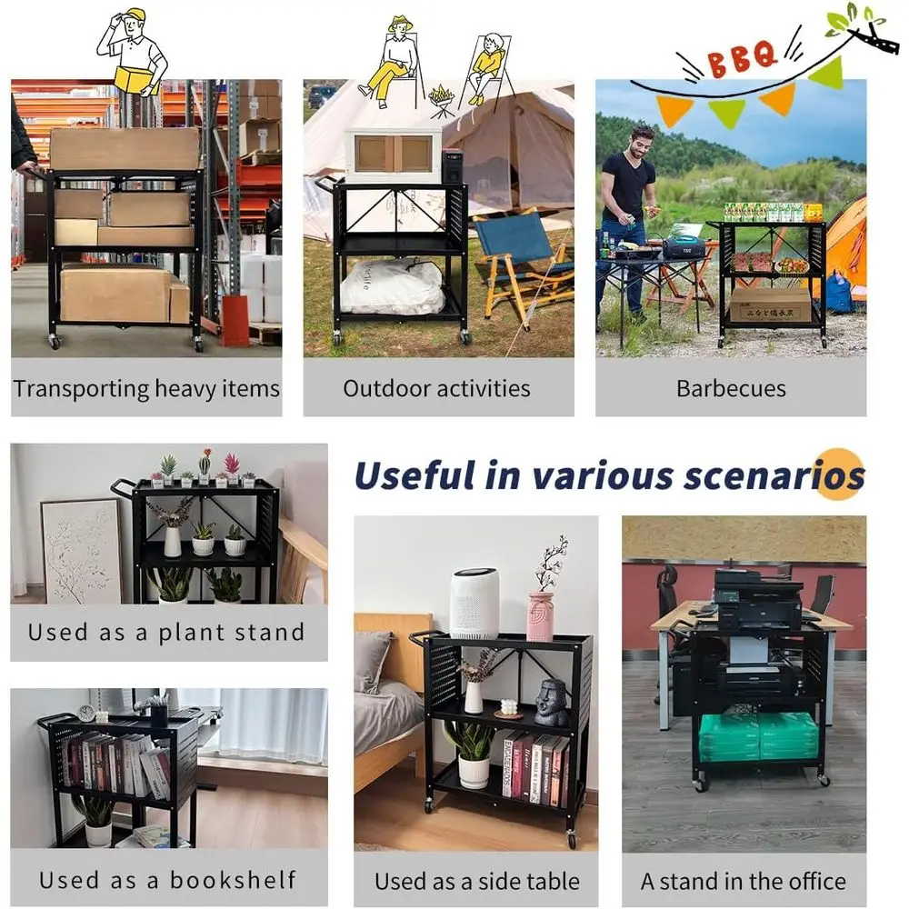 عربة أدوات دوارة شديدة التحمل مع لوح بيجبورد لتخزين وتنظيم أدوات المرآب