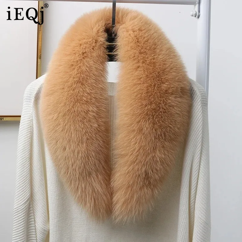 IEQJ Fashion Imitation Fox Fur Collar Scarf Women's Warm Thick Red Beige Black Brown Shawl 2025 Spring New Tide 19ZZ1681