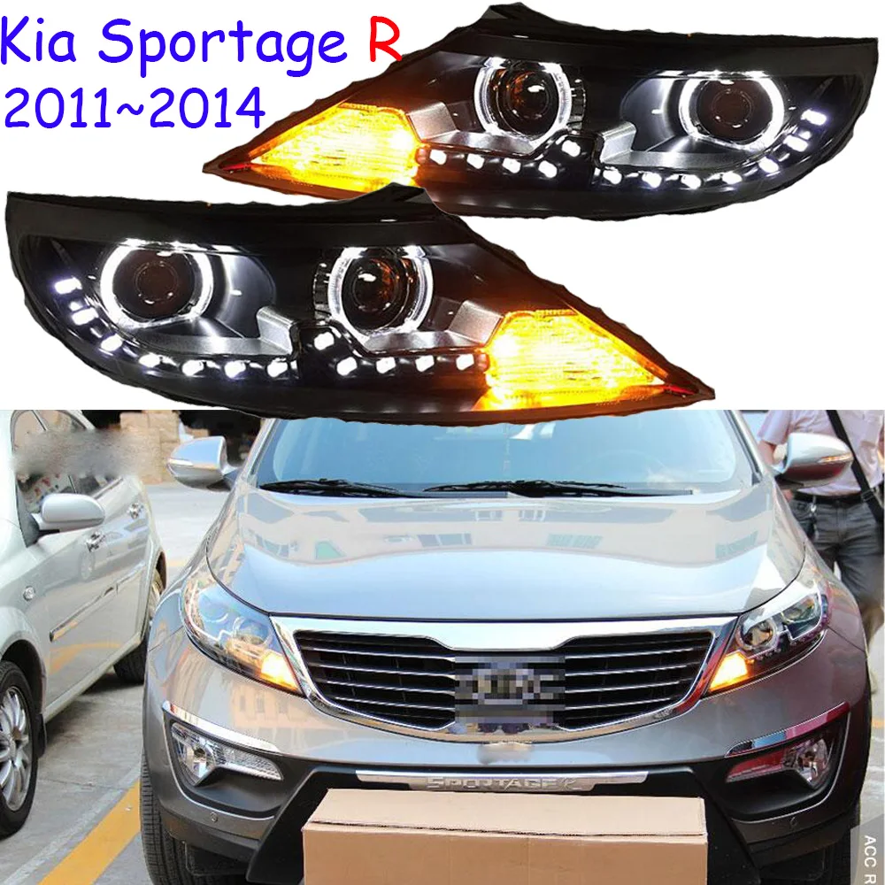 

Cars Head light For KIA Sportage R 2011~2014 Headlights LED DRL Running lights Bi-Xenon sportageR Fog lights angel eyes Auto