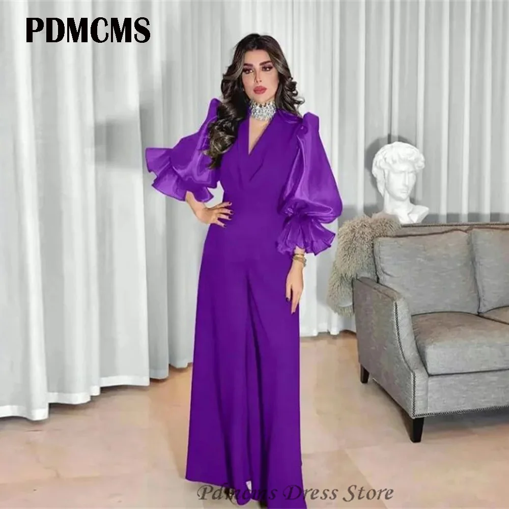 SSYTENS Muslim Jumpsuit Evening Clothes Women Mesh Puff Sleeve High Waist Romper Fashion New Solid Elegant Muslim Party Jumpsuit