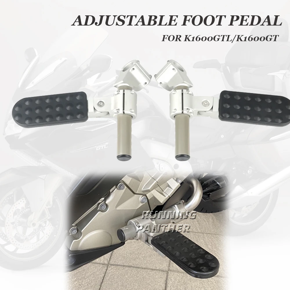 Motorcycle Adjustable Folding Foot Pegs Rest Pedal Set Footpeg Footrest Kit For BMW K1600GTL K1600GT K 1600 GT GTL 2010-2016