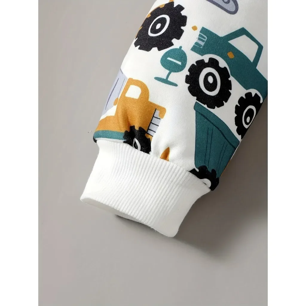 0-5 Years Toddlers Boy Cool Sweater long Sleeves Car Pattern Top Spring and Autumn Daily Casual Versatile Clothing for Kids Boy