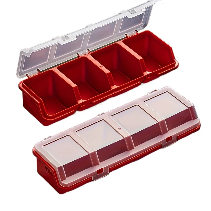 1Pc/2Pcs Multi-Compartment Organizer Box For Screws & Small Parts - Durable Plastic Hardware And Jewelry Storage Case
