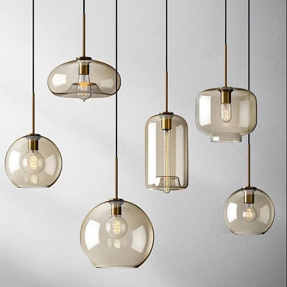 Glass Pendant Light Home Decor Fixtures Pendant Lamp Minimalist Hanging Lamp Lampara Techo For Kitchen Island Coffee Shops Aisle