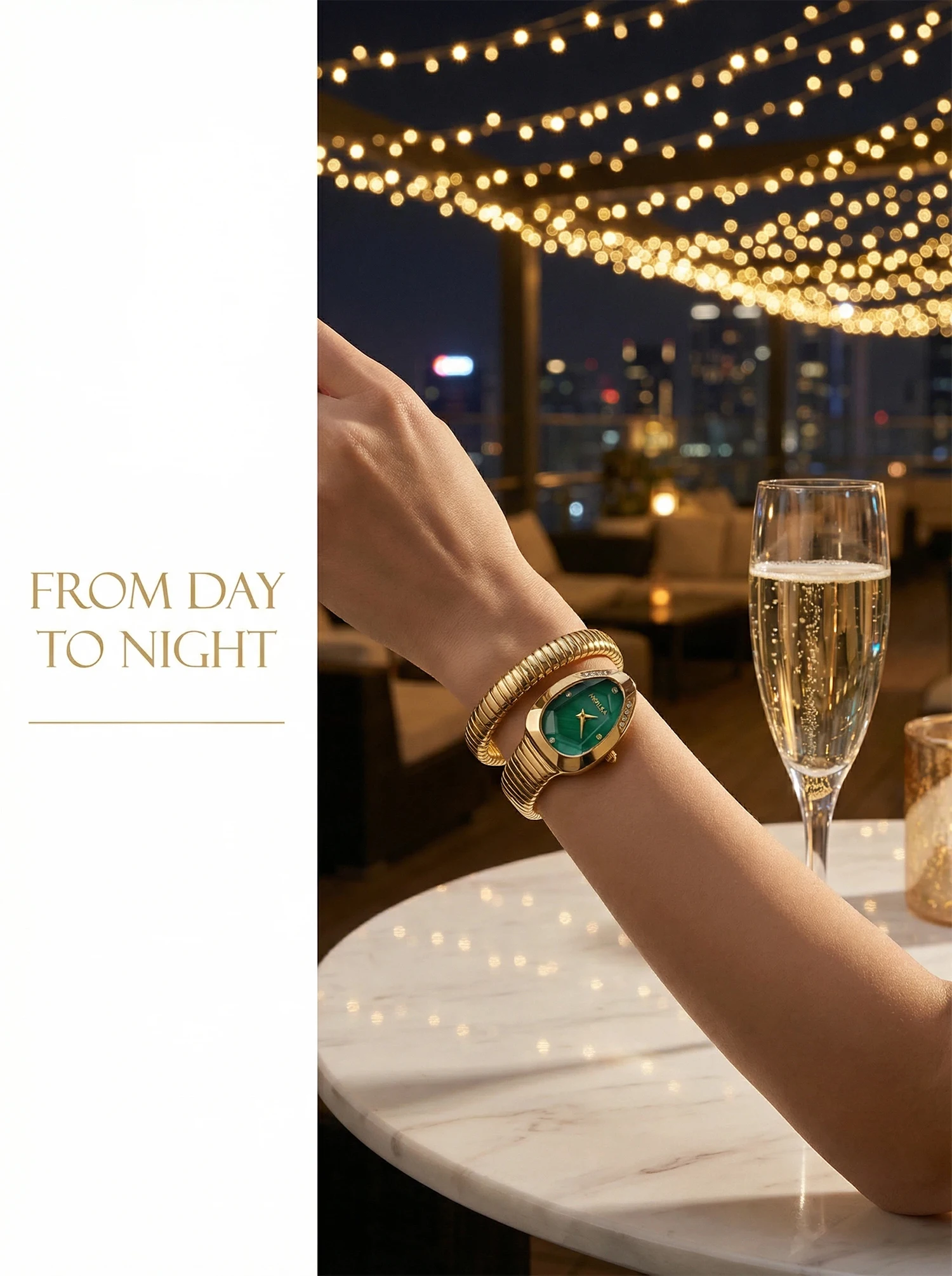 2026 High Quality Gold Diamond Set Snake Shaped Dress Watch Bangle Style Fashionable Unique Brand Same Style Women's Wristwatch Se37bca44ea82400098b3763fadedb2efn
